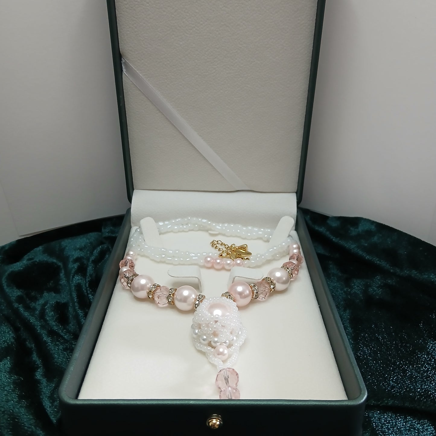 Princess - Glass Pearl and Crystal Necklace