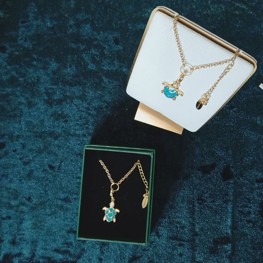Though it Tarry - Turtle and Rhinestone Lobster Clasp Charm