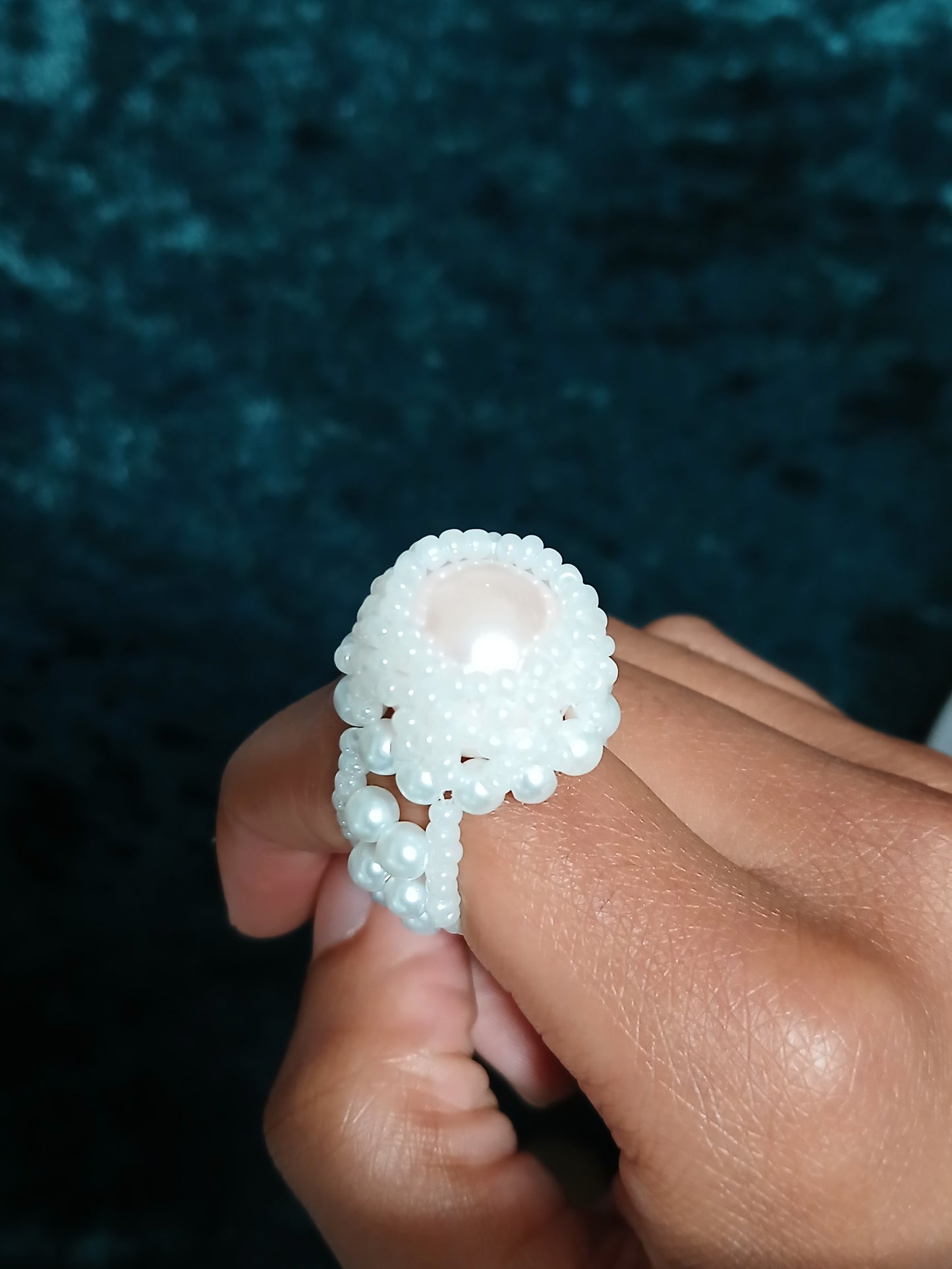 Princess - Bezeled Pearl Ring
