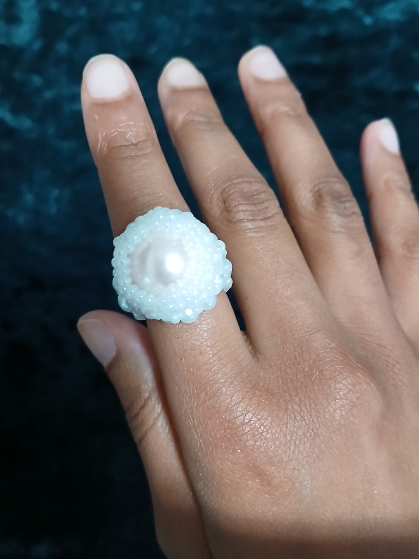 Princess - Bezeled Pearl Ring