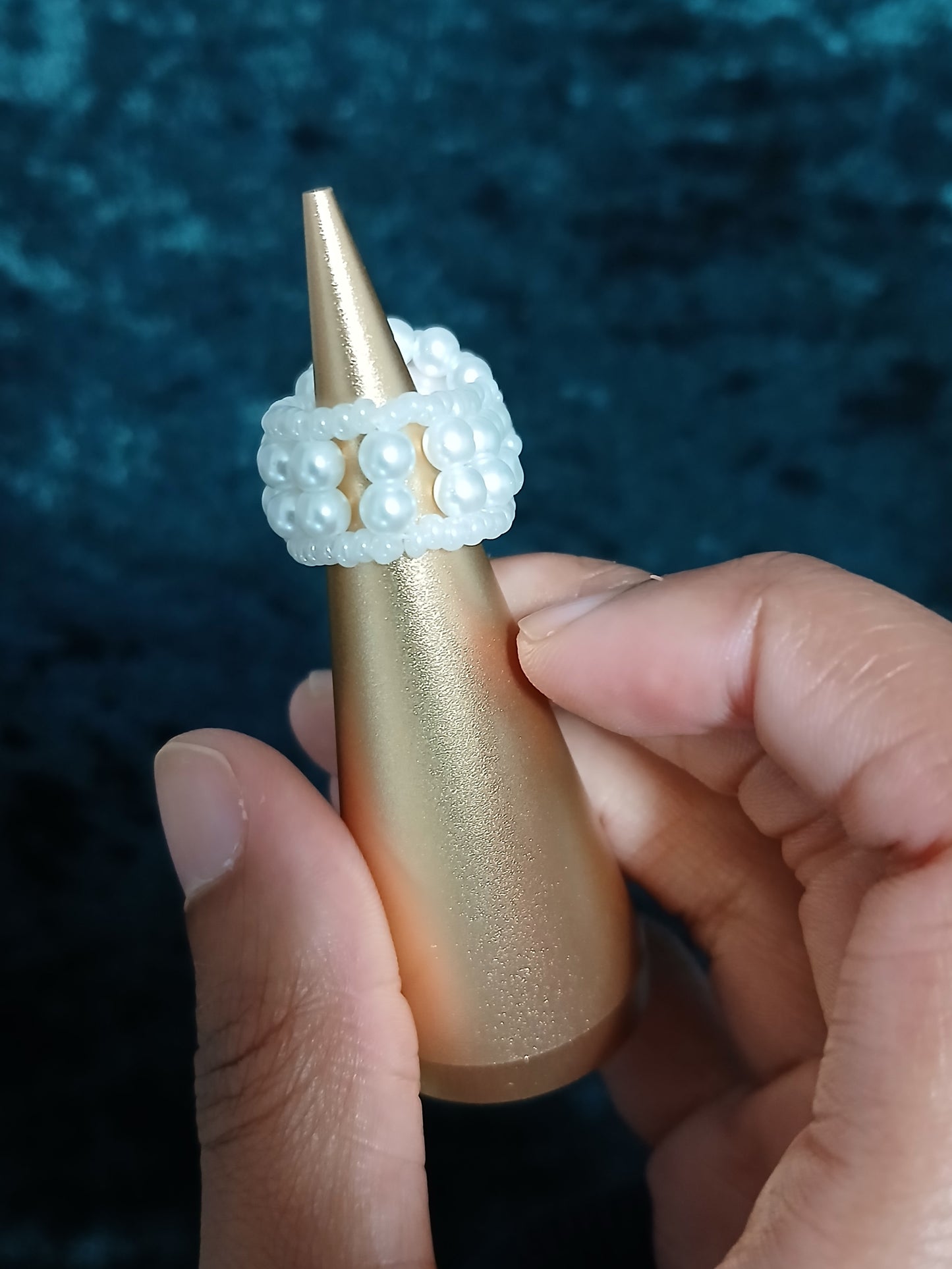 Princess - Bezeled Pearl Ring